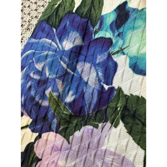 Eliza J Floral Print Sheath Dress Size 14 Purple Blue Green - Picture 6 of 10